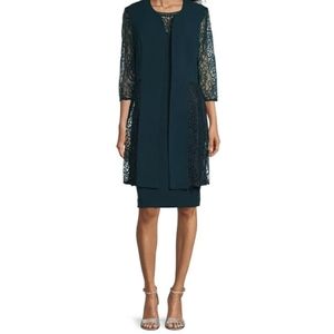 Dark Green Le Bos Jacket Dress Size 18